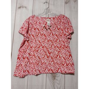 Ruby Rd Shirt Ladies Extra Large Red‎ Short Sleeve